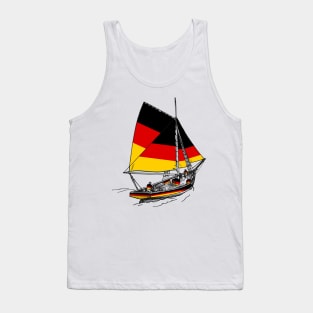 Vintage Germany Sailor Ship Sailing with Germany Team (German Unity Day) Tank Top